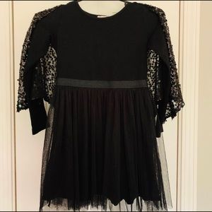 Girls Black Sequined Party Dress